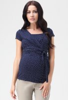 9 Fashion zwangerschaps- en borstvoedingstop Solange, blue polka dot