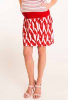 Fragile A-line skirt, red print