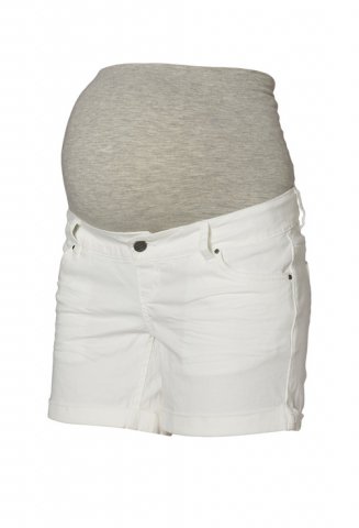 Mama Licious zwangerschapsshort denim Limone, white