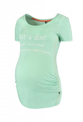 Love2wait zwangerschaps T-shirt Paradise, mint