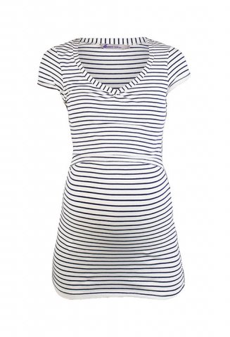 Queen Mum zwangerschaps T-shirt, striped