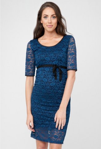 Ripe zwangerschapsjurk, Lace, blue