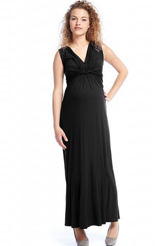 Queen Mum maxi zwangerschapsjurk, black